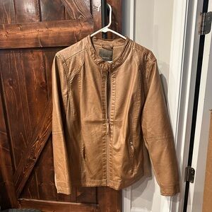 Brown Faux Leather Jacket